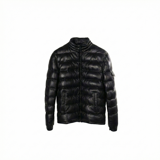 Toskana Design Siyah Erkek Puffer Deri Kaban  Style 200-4059