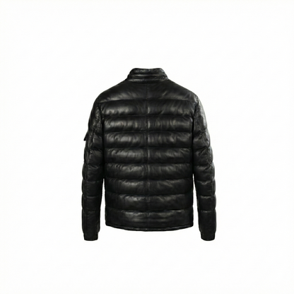 Toskana Design Siyah Erkek Puffer Deri Kaban | 200-4059