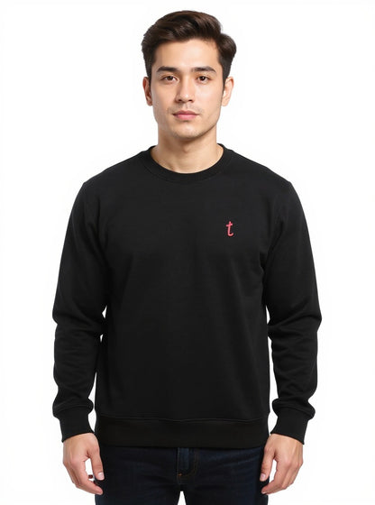 Deri-Pamuk Kırmızı Deri Logo Soft Sweatshirt,Toskana Design