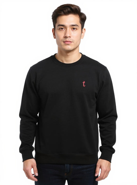 Deri ve Pamuk Kırmızı Deri Logo Soft Sweatshirt,Toskana Design