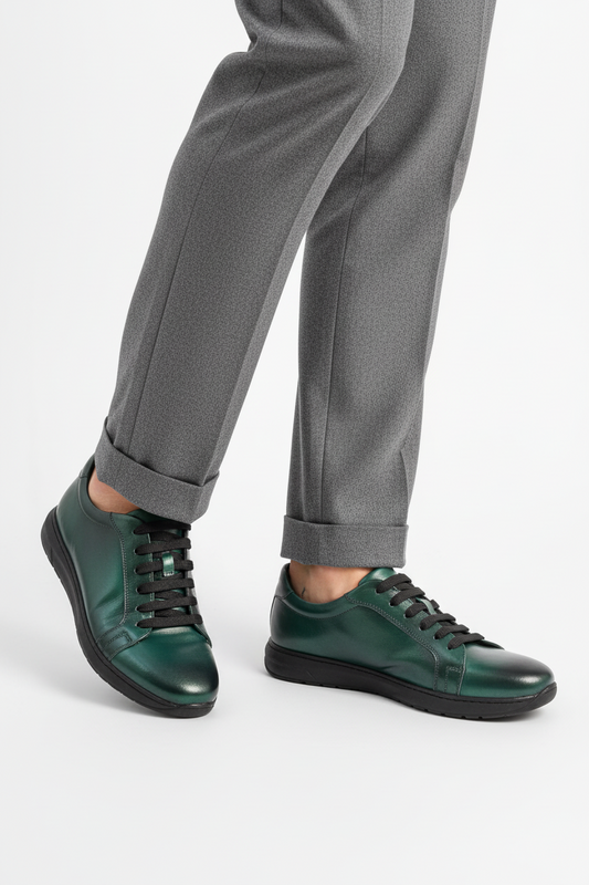 Toskana Design Orijinal Lacivert Renk Deri Erkek Spor Ayakkabı 300-4003